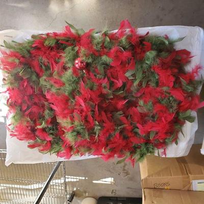 Two Feathered Christmas Wreaths