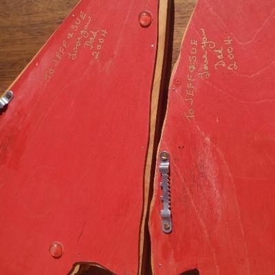 Two Wooden Arrowhead Art Pieces