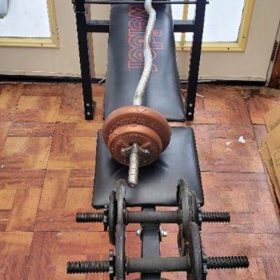 Weider Weight Bench and Weights