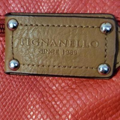 Tignanello Red Leather Shoulder Strap Purse