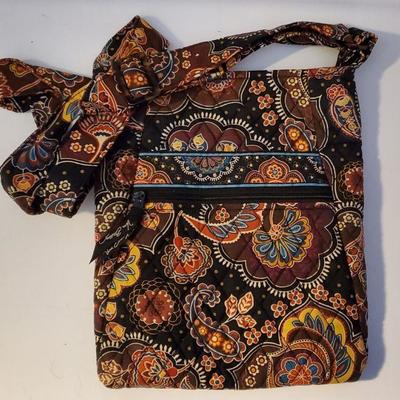 Vera Bradley Quilted Brown and Orange Floral Purse