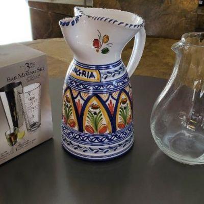 Hand-painted Sangria Pitcher and Bar Mixing Set