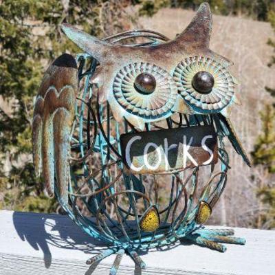 Metal Cork Owl