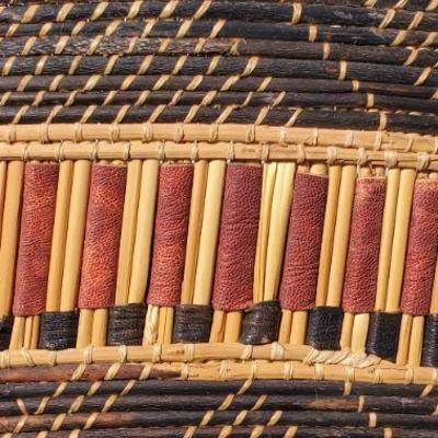 African Basket w/ Leather