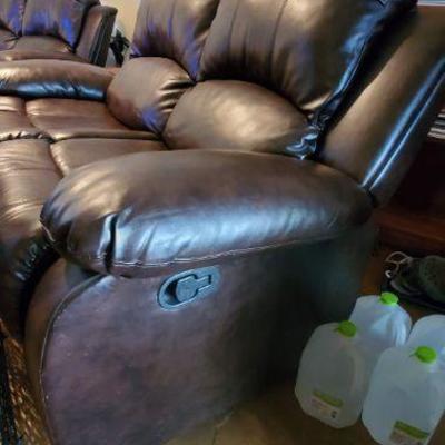 Leather Power Reclining Couch & Loveseat
