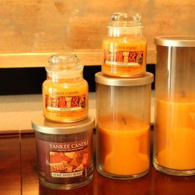 Lot 15: Group of (5) Used Yankeeâ„¢ and Other Assorted SPICE Theme Candles