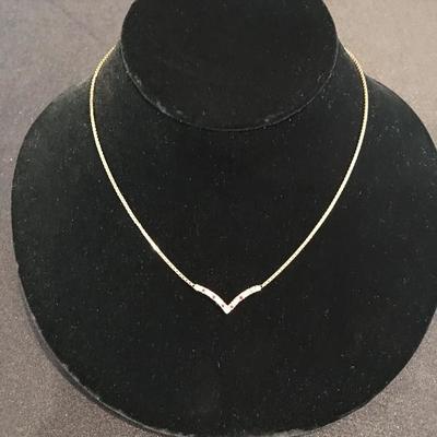 Ruby & Diamond 14k Gold Necklace 16”L  item #49