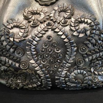 Brighton Metallic Silver Leather Hobo Bag Item #56