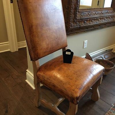 Leather Santa Fe Mission Style Hand Stitched Leather Chair. Item #68