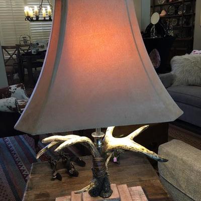 Deer Antler Decorator Table Lamp. Western Southwest Style. Item #72