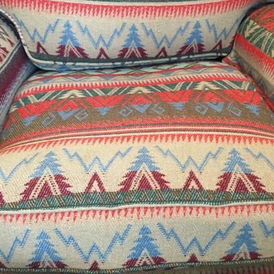 Ralph Lauren Designer Down Filled Wool Southwest Style Chair & Ottoman  Item #73