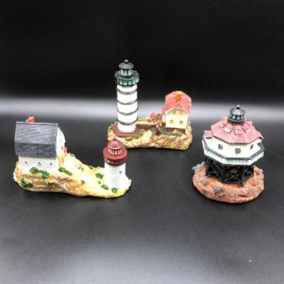 (3) Nautical Lighthouse Seaside Figurines  East Coast Lot AA