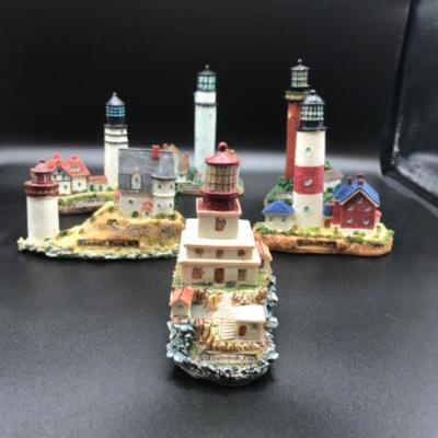 (6) Nautical Lighthouse Figurines East & West Coast Seaside Lot BB