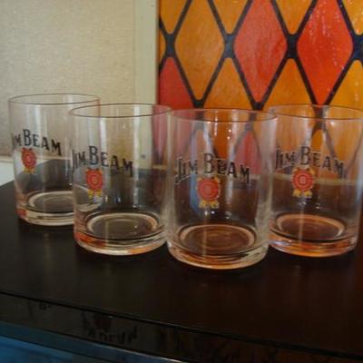 GR 102 -  Jim Beam Bar Glasses 4" tall Old Fashioned