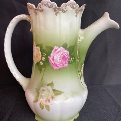 Antique Rose Painted Tea Pot *Missing Lid*