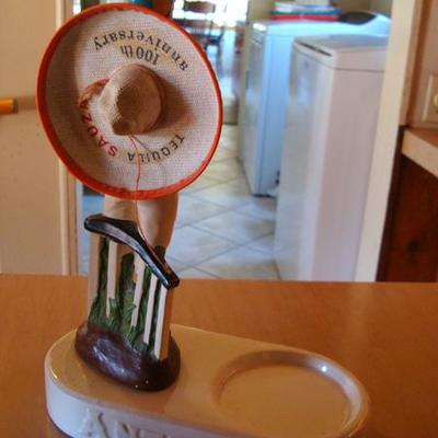 GR 114 - Vintage Bourbon Bottle Holder / Figure of Horse Jockey