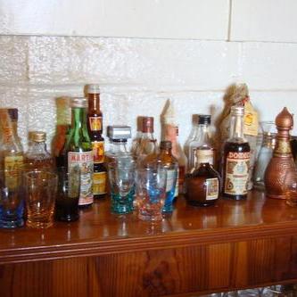 GR 117 - Small Sized Liquor Bottles & Shot Glass Collection