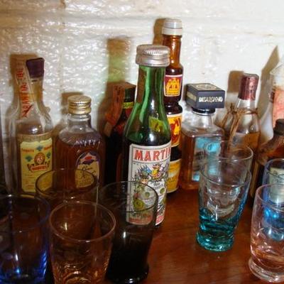 GR 117 - Small Sized Liquor Bottles & Shot Glass Collection