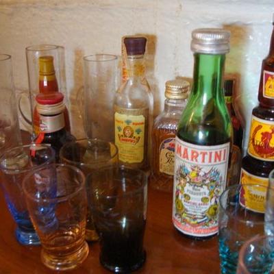 GR 117 - Small Sized Liquor Bottles & Shot Glass Collection