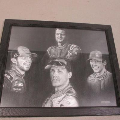 Lot 66 - Local Artist Greg Roberts Drawing - NASCAR Legends 