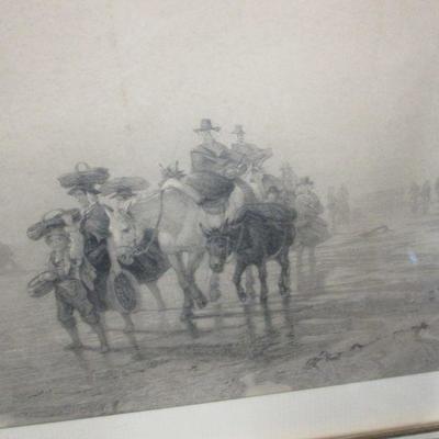 Lot 85 - Settlers Traveling Drawing