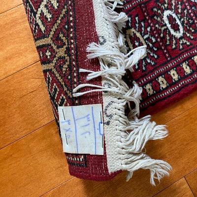 Area Rug Small - Hand Woven, Middle Eastern, Burgundy