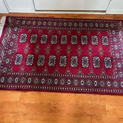 Area Rug Small - Hand Woven, Middle Eastern, Burgundy