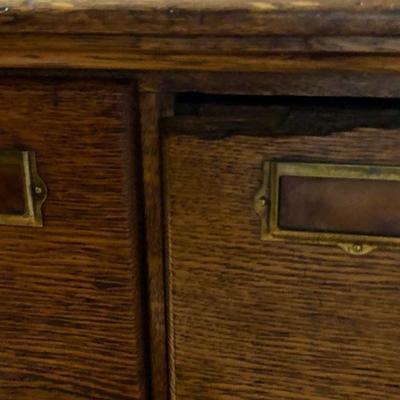 Lot 1 - Antique Wood Card File Cabinet