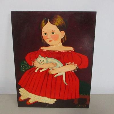 Lot 125 - Solid Wood Artist Ginny Painting