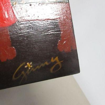 Lot 125 - Solid Wood Artist Ginny Painting