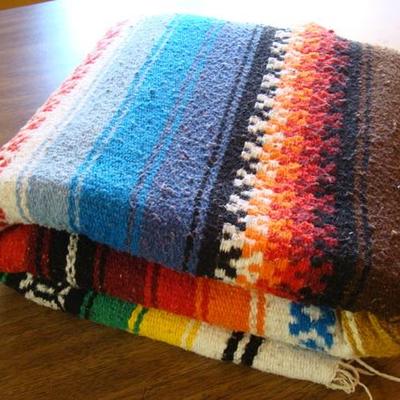 GR 149 - Vintage Mexican Blanket w/ Fringes
