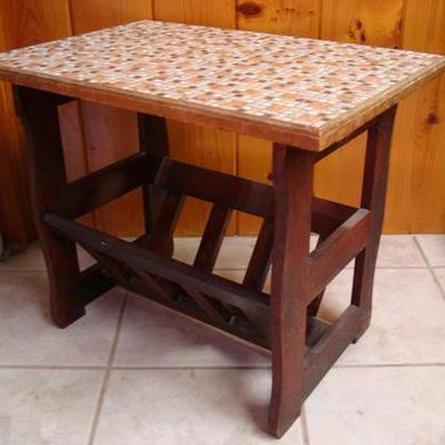 GR 155 - Tile Top Wooden Table