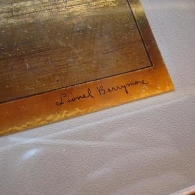 GR 175 - (4) Framed Gold Foil Etchings/Pictures - Lionel Barrymore