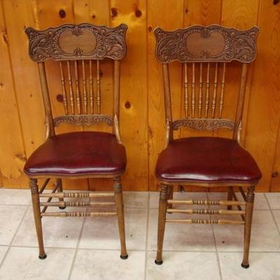 GR 176 - 2 Wooden High Back Chairs (match kitchen table)