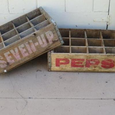P 111 - (1) Pepsi & (1) Seven-Up Wood Crate