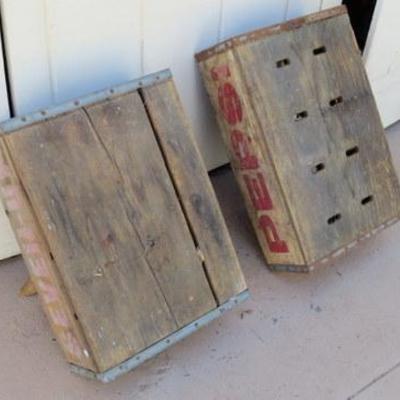 P 111 - (1) Pepsi & (1) Seven-Up Wood Crate