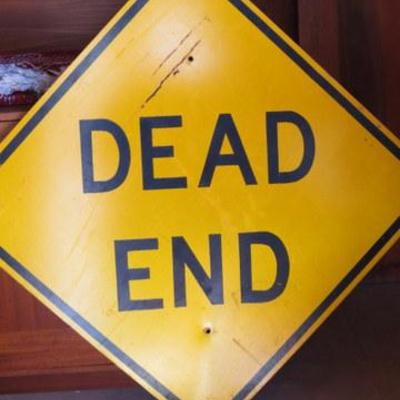 S 118 - Large Metal Road Sign "DEAD END'