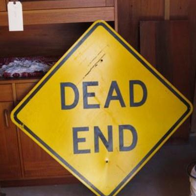S 118 - Large Metal Road Sign "DEAD END'
