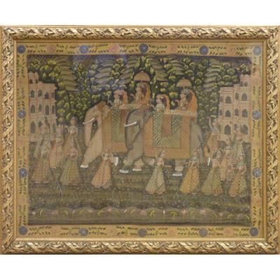 Original Indian Minatory Painting on silk,  45