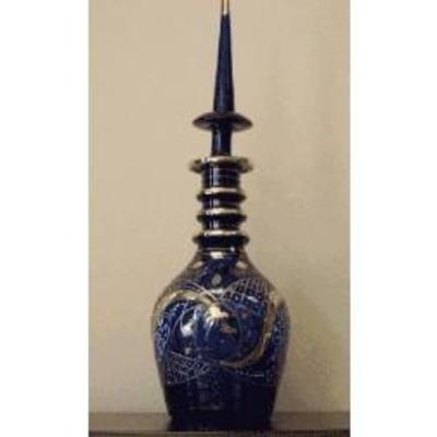 This luxury Glass vase is hand made from glass, then hand painted with Gold decorative design. Approximately 20â€³ height and 8â€³ in...
