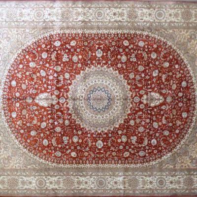 Turkish Silk 011, Hand Knotted Fine quality Turkish Silk Rug,
12' X 9' 
Excellent Conditions 

Retail Price= $9800
Below our...