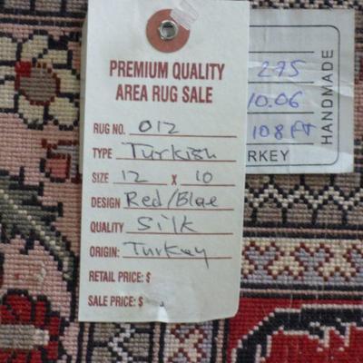 Turkish Silk 012, Hand Knotted Fine quality Turkish Silk Rug,
12' X 10' 
Excellent Conditions 

Retail Price= $13800
Below our...