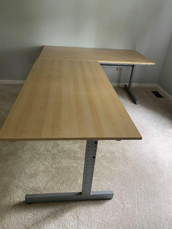 ikea blonde wood desk