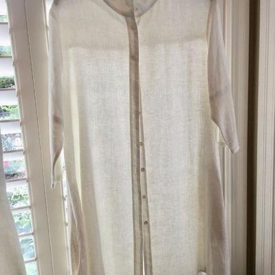 Stella Carakasi 2 pc linen tunic and duster / dress set.  Size M. Item #89