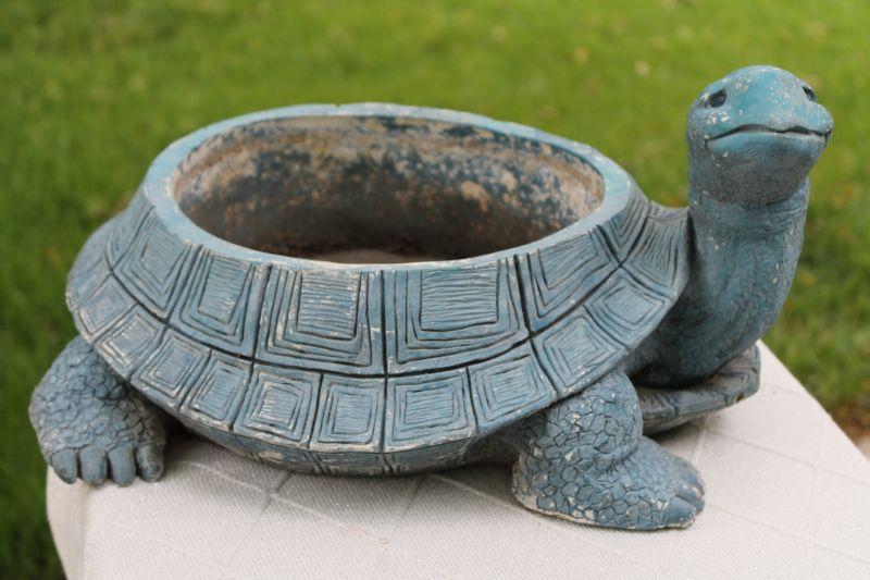 Large Garden Turtle waiting for your Favorite Potted Plant ...