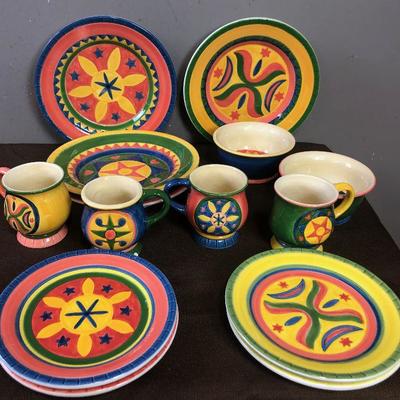 #6 Colorful Santa Fe Dinnerware Set 