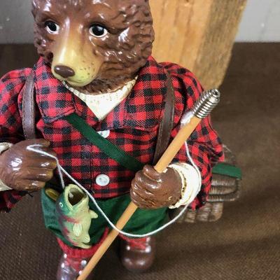 #115 Fly Fishing Bear Sculpture by Midwest