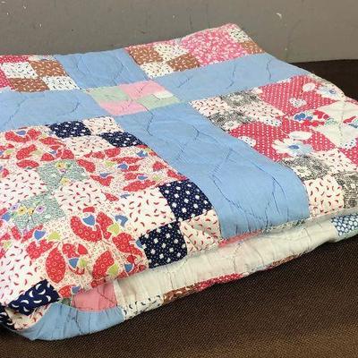 #123 Blue Backed Patchwork Quilt 