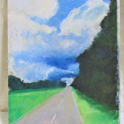 Smaller pastel of road scene by Alison Webb