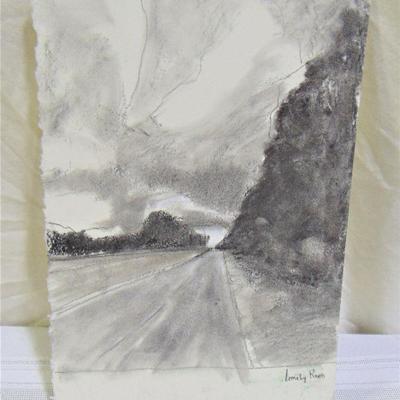 Charcoal drawing Lonely Road by Alison Webb